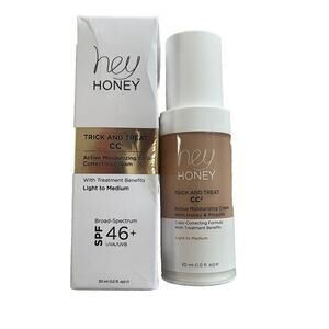 Hey Honey Trick and Treat Active Propolis Cream Concealer CC Light Medium 1 oz